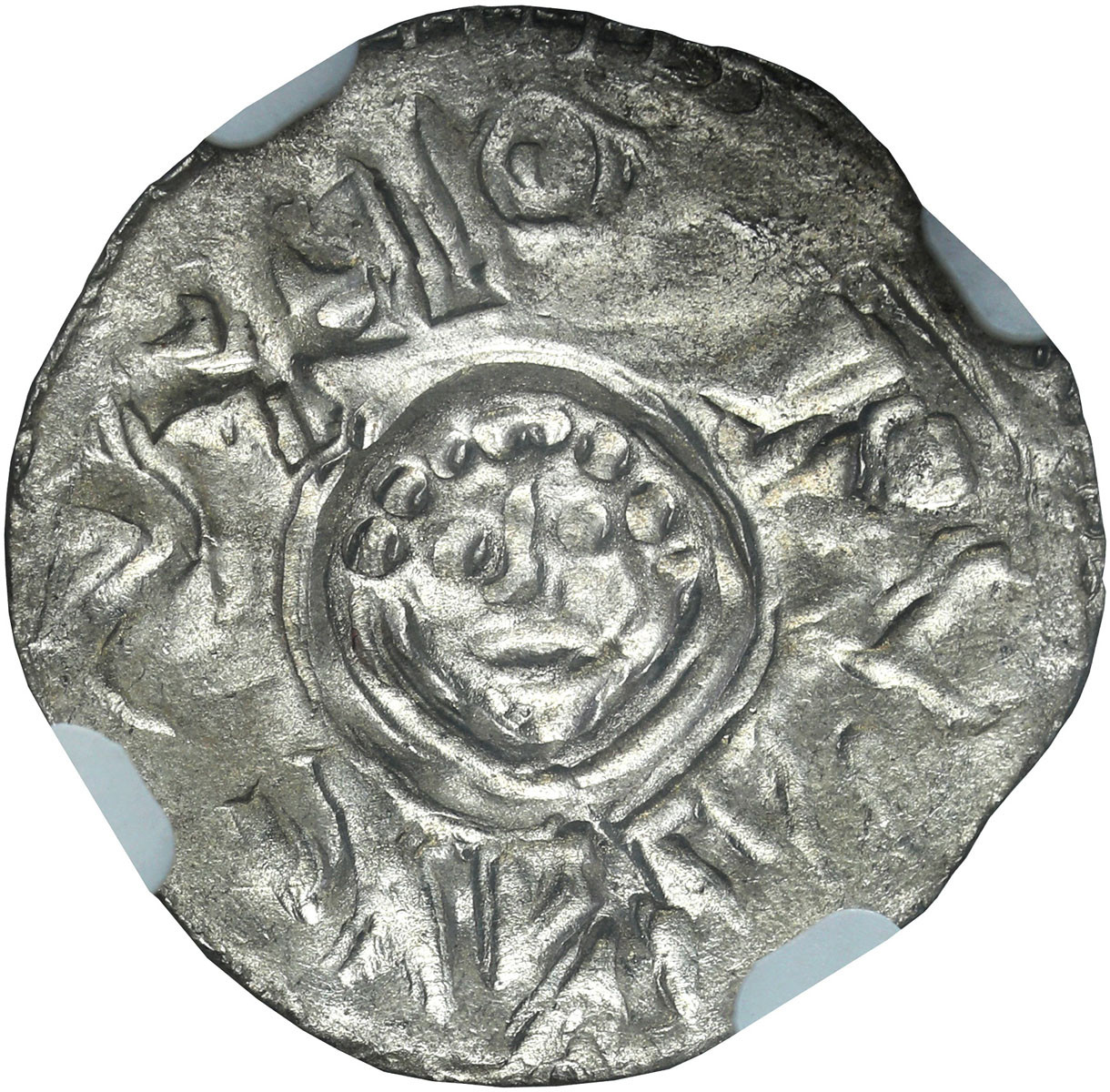 Bolesław III Krzywousty (1107-1138). Denar śląski, Wrocław NGC MS63 - RZADKOŚĆ R8